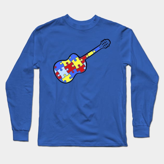 Autism Guitar Long Sleeve T-Shirt by stuff101